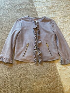 Nanette Lepore Lavender Ruffle Zip Front Jacket EUC - size 2